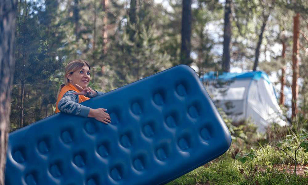 Aplicación de tela para equipos inflables para actividades al aire libre.