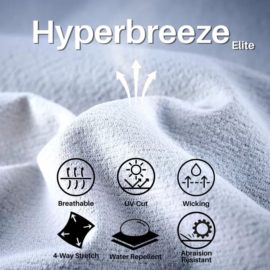 Tejido HyperBreeze Elite transpirable y que absorbe la humedad